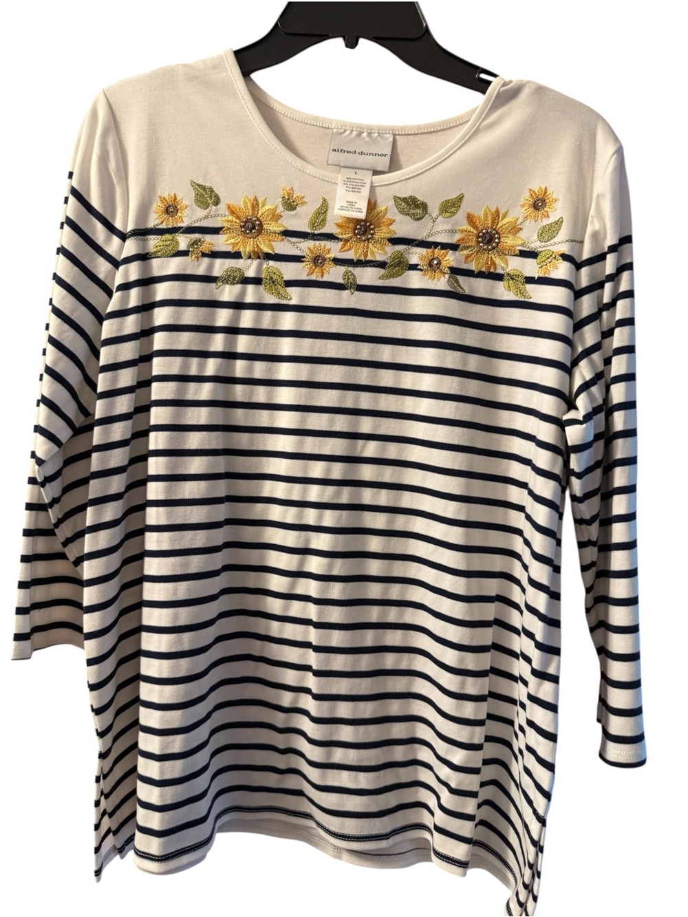 Alfred Dunner NWT Women’s Classic Sunflower Embroidered Shirt